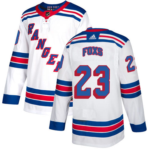 Adidas New York Rangers #23 Adam Foxs White Road Authentic Stitched Youth NHL Jersey